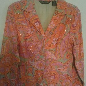 Orange  Multi Colored Jacket